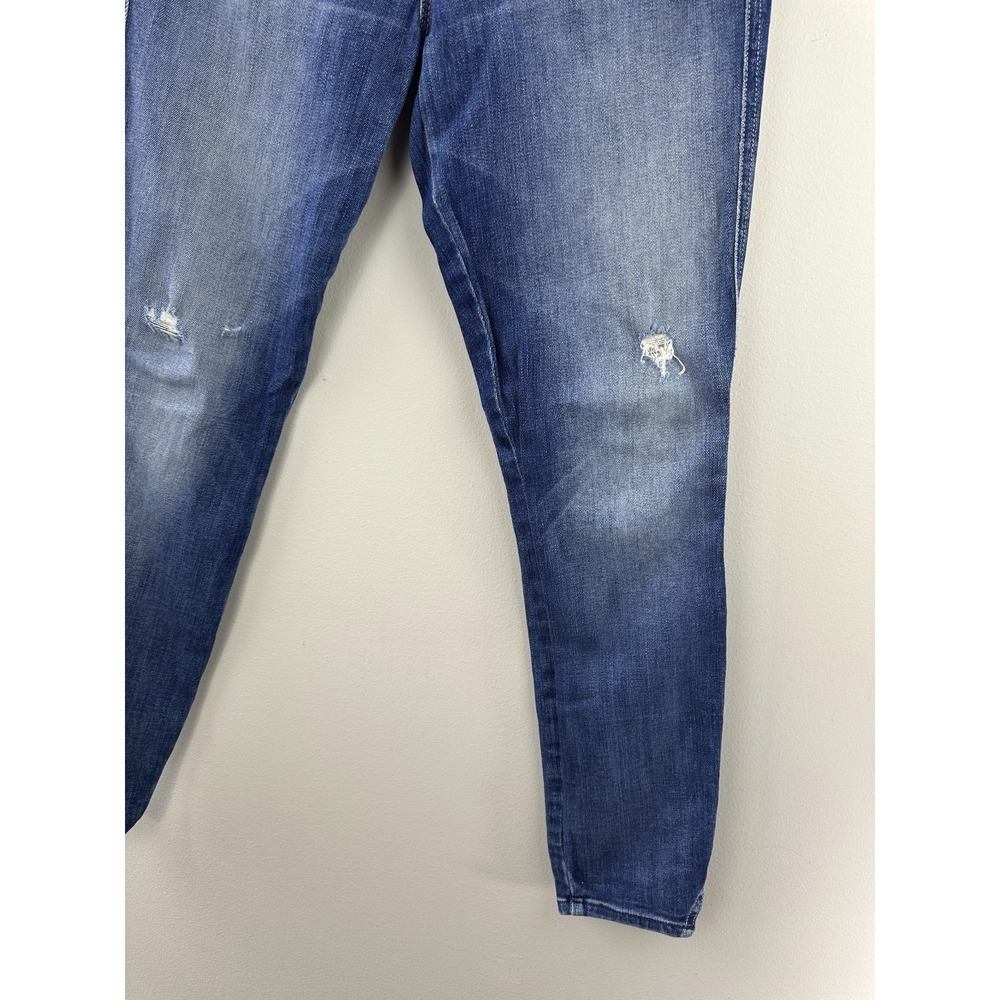 MOTHER The Vamp Distressed Jeans Rough It Up Wash Blue Denim Mid Rise Skinny 28 - Picture 5 of 14